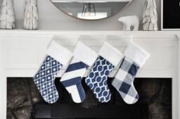 Blue Holiday Stocking, Buffalo Check Christmas Christmas, Decor Trillion Chevron Sydney No.740 No.747 No.748 No.749 - thumbnail 1