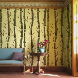 Wall Bamboo Stencil, Allover Template Instead Of Wallpaper For Painting Decor - thumbnail 2