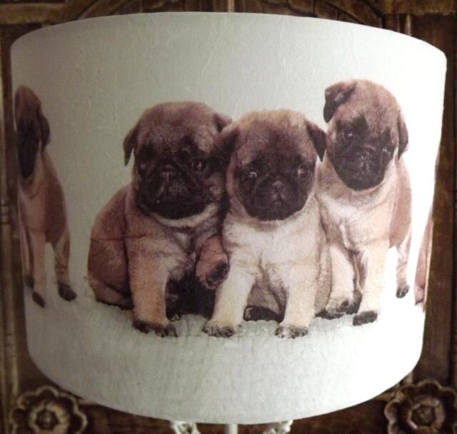 Pug Puppy Lampshade Shabby Chic Dog Lovers Fatta Da Mamma Free Gift - image 1