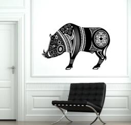 Wall Decal Animal Wild Boar Pig Tribal Ornament Mural Vinyl Sticker 1865Dz - thumbnail 1