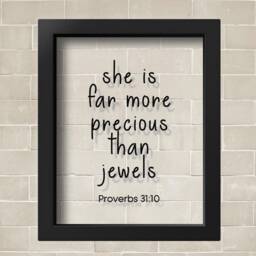 Transparent Proverbs 3110 She Is Far More Precious Than Jewels Bible Verse Nursery Wall Art Scripture Girl Room Decor Baby Shower Gift - thumbnail 2