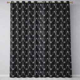 Dark Wolf Faces Mystical Animal Seamless Pattern Readymade Eyelet Ring Top Thermal 100% Blackout Curtains - thumbnail 2
