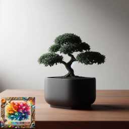 Modern Square Bonsai Planter, Scandinavian Decor - thumbnail 1