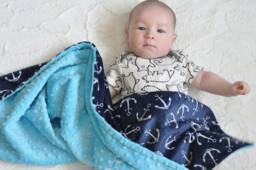 Personalized Minky Blanket - Anchor Baby -Nautical Baby Blanket- Boy Blanket