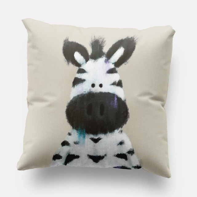 Zara The Zebra Nursery Cushion Cover - Safari Theme Scandi For Childrens Bedrooms & Nurseries - image 1