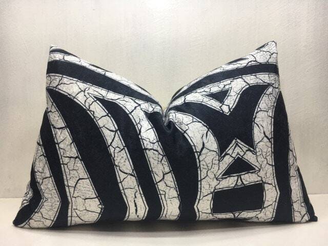 Velvet Ikat Pillow Cover, Handwoven Silk Cushion - 16x24 - image 1