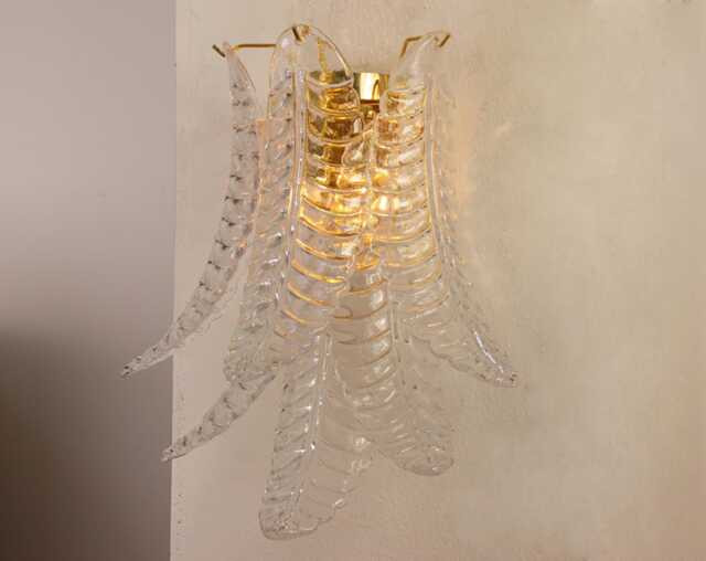 Murano Glass Sconce - Six Leaves Mid-Century Italian Wall Light - image 1