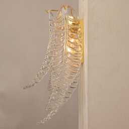 Murano Glass Sconce - Six Leaves Mid-Century Italian Wall Light - thumbnail 4