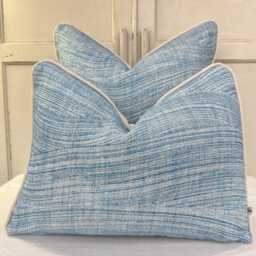 Cushions Made in Fermoie Wave Luxury Designer Decorative Rich Blue Linen Cushion Pillow Throw Cover - thumbnail 1