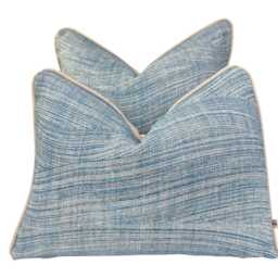 Cushions Made in Fermoie Wave Luxury Designer Decorative Rich Blue Linen Cushion Pillow Throw Cover - thumbnail 2