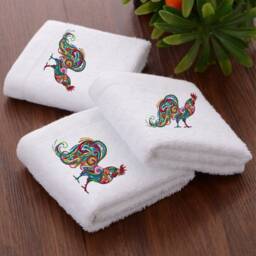 Personalized Rooster Embroidered Towels, Luxury Cotton Towel Range - thumbnail 2