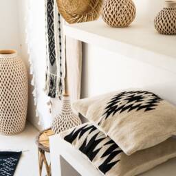 Zapotec Woven Wool Cushion, Decorative Pillow, Mexican Pillow, Handmade Handwoven Boho Throw Pillow - thumbnail 3