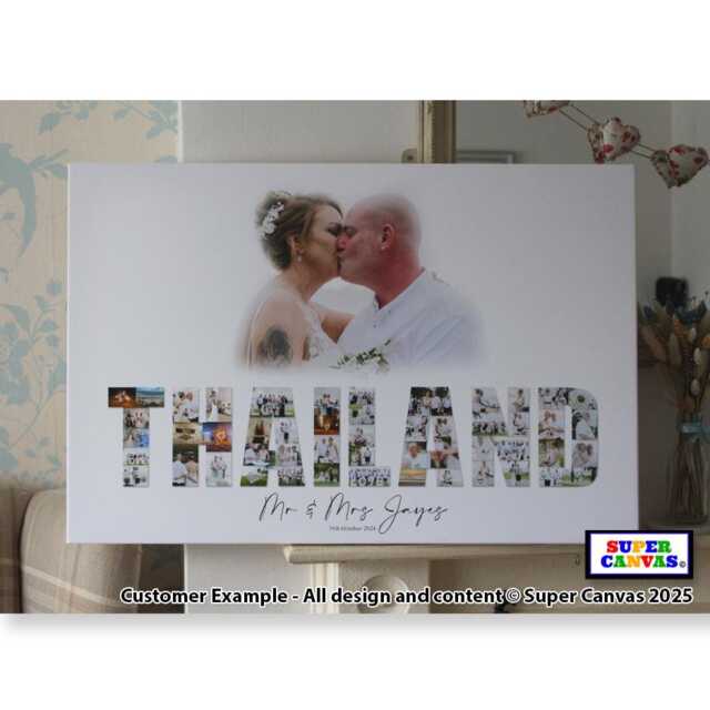 Holiday Travel Wedding Family Any Country Destination Picture Photo Word Art Shape Collage Framed Canvas & Print Options Gift - image 1