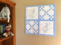 Gone Fishing Quilted Wall Hanging 21'' X