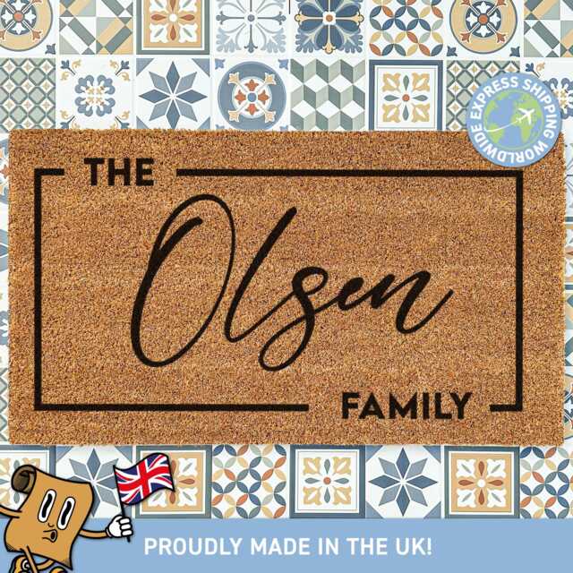 Custom Couples Doormat Gift, Personalized Rug For Housewarming, Closing Personalised Family Name Rug, Non-Slip Front Door Mat, Gift Idea - image 1
