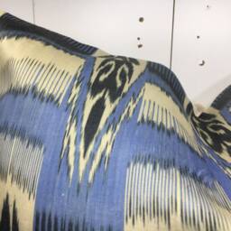 Silk Ikat Pillow Cover 24x24, Handwoven Decorative Cushion - thumbnail 2