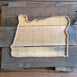 Oregon State Sign Art Custom Original Wood Framed Decor Rustic Natural Reclaimed Piece Upcycled Wall Hanging 16 X 13 - thumbnail 4