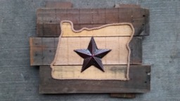 Oregon State Sign Art Custom Original Wood Framed Decor Rustic Natural Reclaimed Piece Upcycled Wall Hanging 16 X 13 - thumbnail 1