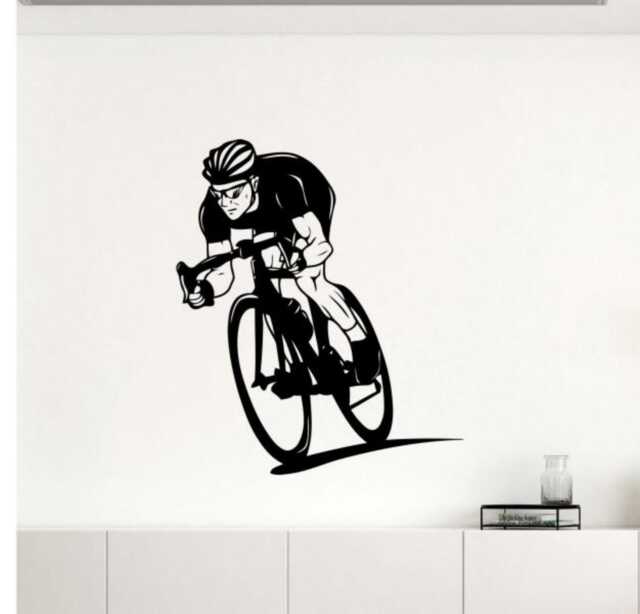 Bicycle Wall Decal Vinyl Sticker Bicyclist Gift Sport Bike Home Art Cycle Biking Decor - 7Bc1L - image 1