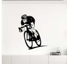 Bicycle Wall Decal Vinyl Sticker Bicyclist Gift Sport Bike Home Art Cycle Biking Decor - 7Bc1L - thumbnail 1