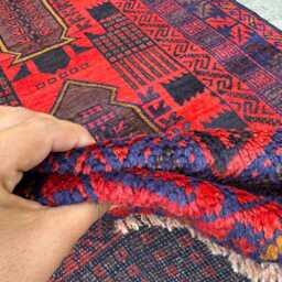 3'2x8'3 Handmade Afghan Wool Runner Rug - Oriental High Quality Turkmen Crafted , Boho Geometric Design Rustic Home Decor Rug - thumbnail 4