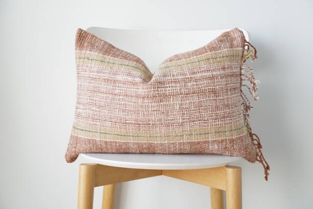 Brown Tribal Hemp Hand Woven Natural Dye Color Pillow Cover - image 1