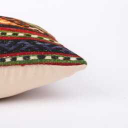 Kilim Lumbar Pillow Cover Turkish Bohemian Cushion - 12x24 - thumbnail 4
