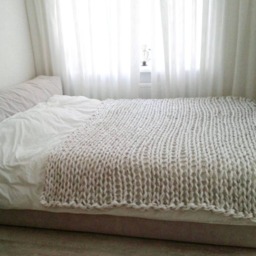 "The Big Arm Knit Blanket // Chunky Throw Double Size Full 90""x72" - thumbnail 2