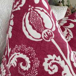 Decorative Pink Floral Pillow Cover - Cushion For Sofa, Bed, Chair, Living Room, Pink White Floral Leaf Design Double Sided/Cotton - thumbnail 3