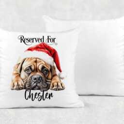 Personalised Dogs in Christmas Hats Reserved For Cushion, Cuddle Pillow, Xmas Gift - thumbnail 3