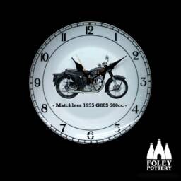 cmc Matchless 1959 G80S 500Cc Single - Classic Motorbike Illustrated Fine Bone China Clock - thumbnail 2