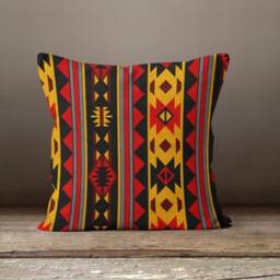 Rug Kilim Design Throw Pillow Cover/Burgundy Red & Natural Abstract Geometric Design/Terracotta Color Cushion Cover/Rustic Home Decor - thumbnail 3
