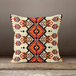Rug Kilim Design Throw Pillow Cover/Burgundy Red & Natural Abstract Geometric Design/Terracotta Color Cushion Cover/Rustic Home Decor - thumbnail 4