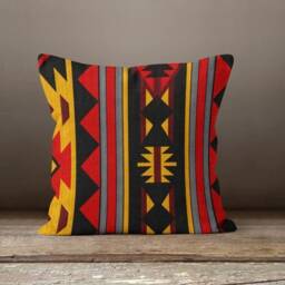 Rug Kilim Design Throw Pillow Cover/Burgundy Red & Natural Abstract Geometric Design/Terracotta Color Cushion Cover/Rustic Home Decor - thumbnail 2