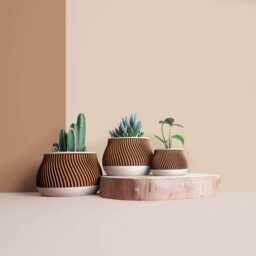 Large Planter Pot For Cactus, Succulent, Geometric Plant Pot, Mid Century Planters , Idea Gift Home - thumbnail 2