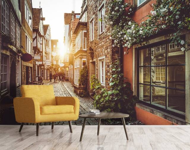 Nordic City Street Wallpaper Mural, Peel & Stick, Removable Wall Decor - image 1