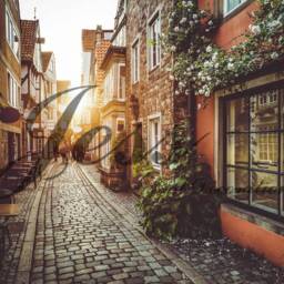 Nordic City Street Wallpaper Mural, Peel & Stick, Removable Wall Decor - thumbnail 3