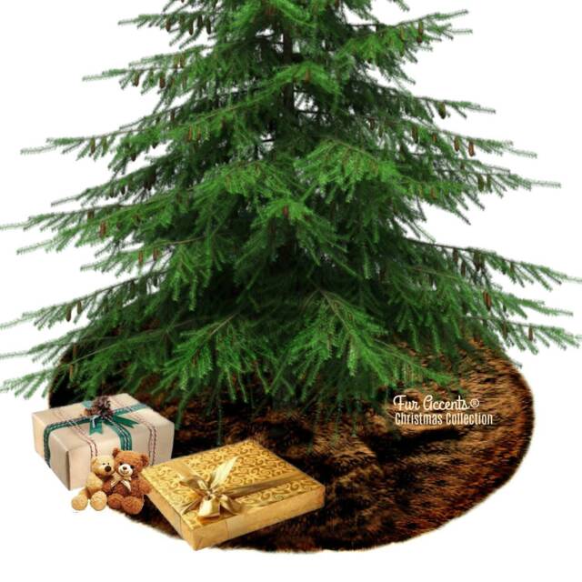 Faux Fur Christmas Tree Skirt - Shaggy Sheepskin Style, Usa Made - image 1