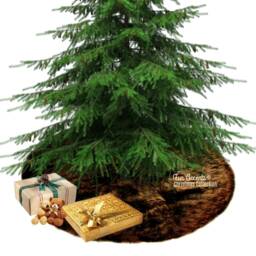 Faux Fur Christmas Tree Skirt - Shaggy Sheepskin Style, Usa Made