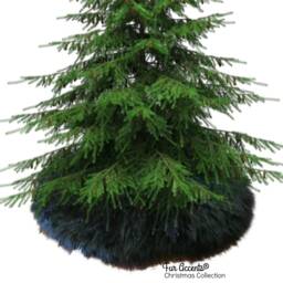 Faux Fur Christmas Tree Skirt - Shaggy Sheepskin Style, Usa Made - thumbnail 2