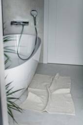 Waffle Linen Bath Mat. Linen Absorbent & High Quality Mat - thumbnail 1