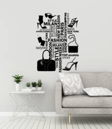 Fashion Vinyl Wall Decal Style Girl Dressing Room Boutique Decor Store Art Words Cloud Stickers Mural - #3013Di - thumbnail 1