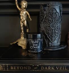 Witchy Stocking Filler Candle, The Coven Witch Gothic Black Wax Candle Xmas Gift