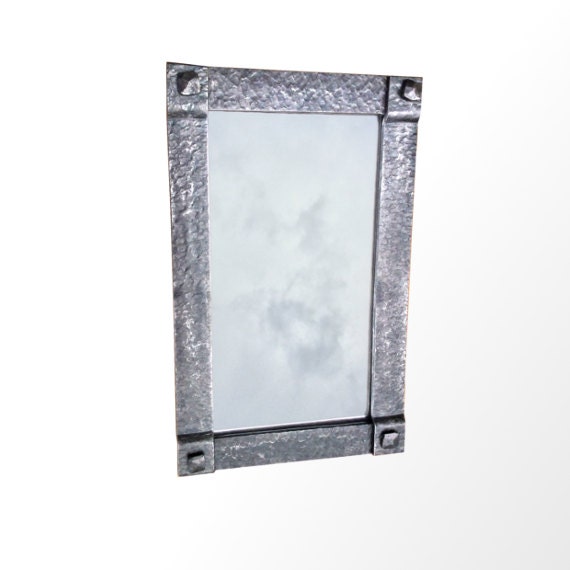 Hand-Forged Wrought Iron Mirror - Hammered Metal Frame, Blacksmith Made - image 1