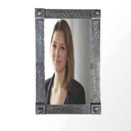 Hand-Forged Wrought Iron Mirror - Hammered Metal Frame, Blacksmith Made - thumbnail 2