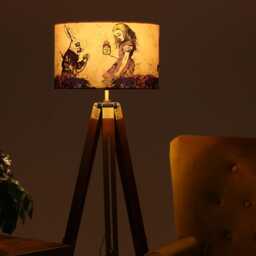 Lampshade Alice in Wonderland Purple Gold Blue Velvet - Drum Lamp Shade 25cm 30cm 35cm 40cm 45cm Table Lamp Shade, Ceiling Pendant - thumbnail 3