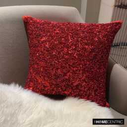 "Silk Red Pillow Case 16""x16"
