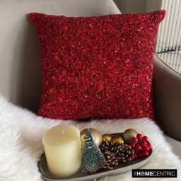 "Silk Red Pillow Case 16""x16" - thumbnail 2