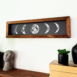 Moon Phases Wall Decor in Wooden Frame - Unique Art - thumbnail 3