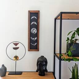 Moon Phases Wall Decor in Wooden Frame - Unique Art - thumbnail 4
